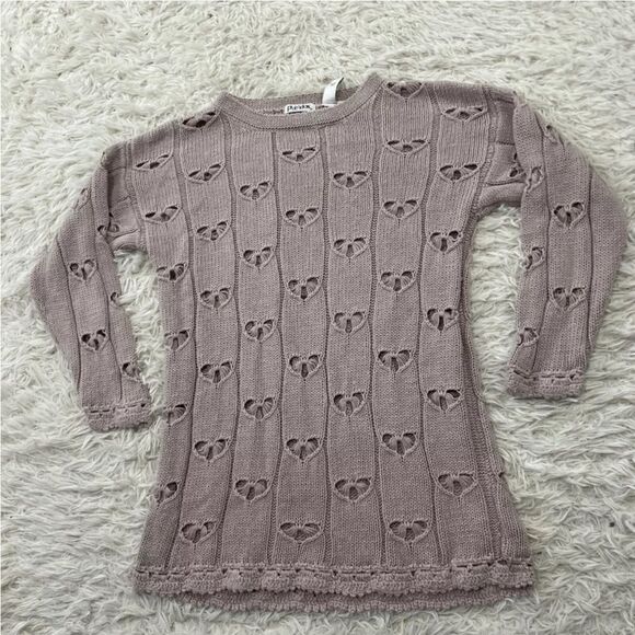 Dresses & Skirts - PARADOX Vintage Sweater Dress Shirt Womens S Pink Hearts Ramie Vintage 90s Knit